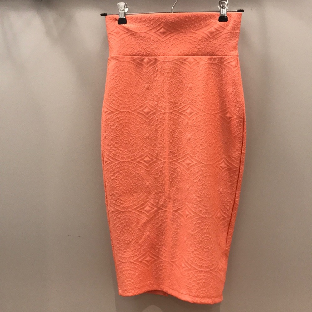 High rise midi skirt